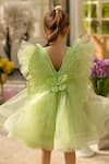 Buy_Fayon Kids_Green Net Bows Designer Dress _Online_at_Aza_Fashions