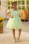 Buy_Fayon Kids_Green Net Sequins Designer Dress _at_Aza_Fashions