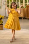 Buy_Fayon Kids_Yellow Designer Shimmer Dress _at_Aza_Fashions