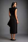 Shop_Deepika Arora_Black Taffeta Applique Round Neck Floral Jacket Ensemble _at_Aza_Fashions