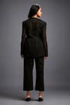 Shop_Deepika Arora_Black Ponte Roma Cut Work High Neck Geometric Cutout Jacket _at_Aza_Fashions
