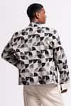 Shop_Balance By Rohit Bal_Ivory Linen Geometric Pattern Designer Jacket _at_Aza_Fashions