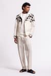 Shop_Balance By Rohit Bal_Ivory Linen Designer Jacket _at_Aza_Fashions