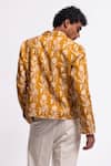 Shop_Balance By Rohit Bal_Yellow Linen Floral Print Jacket _at_Aza_Fashions
