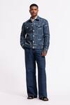 Balance By Rohit Bal_Blue Linen Striped Designer Jacket _Online_at_Aza_Fashions