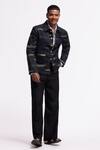 Balance By Rohit Bal_Black Linen Designer Jacket _Online_at_Aza_Fashions