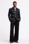 Buy_Balance By Rohit Bal_Black Linen Designer Jacket _Online_at_Aza_Fashions