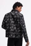 Shop_Balance By Rohit Bal_Black Linen Designer Printed Jacket _at_Aza_Fashions