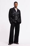 Shop_Balance By Rohit Bal_Black Linen Embroidery Designer Jacket _at_Aza_Fashions