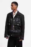 Buy_Balance By Rohit Bal_Black Linen Embroidery Designer Jacket _at_Aza_Fashions