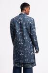 Shop_Balance By Rohit Bal_Blue Linen Floral Print Jacket _at_Aza_Fashions