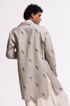 Shop_Balance By Rohit Bal_Ivory Linen Striped Jacket _at_Aza_Fashions