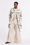 Buy_Balance By Rohit Bal_Ivory Linen Designer Jacket _Online_at_Aza_Fashions