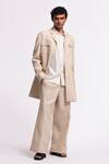 Balance By Rohit Bal_Ivory Linen Designer Jacket _Online_at_Aza_Fashions