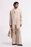 Buy_Balance By Rohit Bal_Ivory Linen Designer Jacket _Online_at_Aza_Fashions