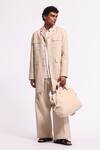 Shop_Balance By Rohit Bal_Ivory Linen Designer Jacket _at_Aza_Fashions