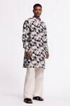Buy_Balance By Rohit Bal_Ivory Linen Geometric Print Kurta _at_Aza_Fashions