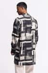 Shop_Balance By Rohit Bal_Ivory Linen Designer Abstract Print Kurta _at_Aza_Fashions