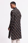 Shop_Balance By Rohit Bal_Black Linen Designer Printed Kurta _at_Aza_Fashions