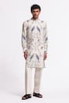 Shop_Balance By Rohit Bal_Ivory Linen Designer Kurta _at_Aza_Fashions