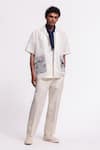 Shop_Balance By Rohit Bal_Ivory Linen Designer Shirt _at_Aza_Fashions
