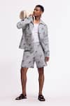 Balance By Rohit Bal_Ivory Linen Striped Designer Jacket _Online_at_Aza_Fashions