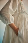Buy_Ahmev_Ivory Chanderi Cotton Embroidery Round Neck Hakanai Square Sleeve Top 