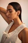 Shop_Ahmev_Ivory Chanderi Round Neck Reversible Vest _Online_at_Aza_Fashions