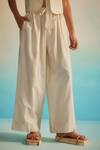 Buy_Ahmev_Ivory Chanderi Cotton Hama Akari Stripe Pant _Online_at_Aza_Fashions