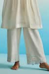 Ahmev_Ivory , , Embroidery Round Neck Kurta Set _Online_at_Aza_Fashions