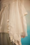 Ahmev_Ivory Chanderi, Cotton, Organza Embroidery Round Neck Peplum Set _Online