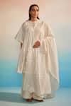 Buy_Ahmev_Ivory , , Embroidery Musubi Smocking Kurta Set _at_Aza_Fashions