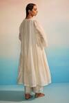 Shop_Ahmev_Ivory Cotton, Cotton, Embroidery Midori Panelled Kurta Set _at_Aza_Fashions