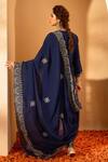 Shop_Roohbyridhimaa_Blue Organza Sequins, Zari Plunge Neck Anadh Mandala Embroidered Kurta Pant Set _at_Aza_Fashions