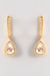 Shop_Karisa Designs_White Koshi Moissanite Drop Earrings _at_Aza_Fashions