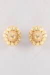 Shop Karisa Designs White Phool Moissanite Earrings at Aza Fashions Shop_Karisa Designs_White Phool Moissanite Earrings _at_Aza_Fashions