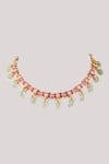 Shop_Karisa Designs_Pink Irava Kundan Necklace _at_Aza_Fashions