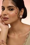 Buy_Karisa Designs_Pink Stones, Beads Kira Moissanite Stud Earrings _at_Aza_Fashions