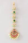 Shop_Karisa Designs_Green Kaveri Multi Color Maangtikka _at_Aza_Fashions