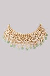 Shop_Karisa Designs_White Phool Moissanite Necklace _at_Aza_Fashions
