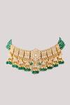 Shop_Karisa Designs_White Gulnaar Kundan Choker _at_Aza_Fashions