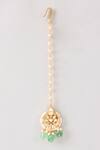 Shop_Karisa Designs_White Kuti Moissanite Maangtikka _at_Aza_Fashions