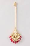 Shop_Karisa Designs_White Ira Moissanite Maangtikka _at_Aza_Fashions