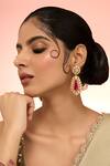 Buy_Karisa Designs_Pink Stones, Beads Adina Moissanite Earrings _at_Aza_Fashions