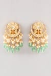 Shop_Karisa Designs_White Stones, Beads Roobab Moissanite Earrings _at_Aza_Fashions