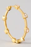 Shop_Karisa Designs_Gold Plated Gemstones Krisha Moissanite Hoop Earrings _at_Aza_Fashions