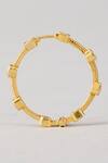 Karisa Designs_Gold Plated Gemstones Krisha Moissanite Hoop Earrings _Online_at_Aza_Fashions