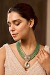 Shop_Paisley Pop_Mint Polki Necklace _at_Aza_Fashions