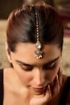 Buy_Paisley Pop_Gold Plated Polki Maangtikka With Cubic Zirconia _at_Aza_Fashions