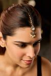Buy_Paisley Pop_Gold Plated Polki Maangtikka With Cubic Zirconia _Online_at_Aza_Fashions